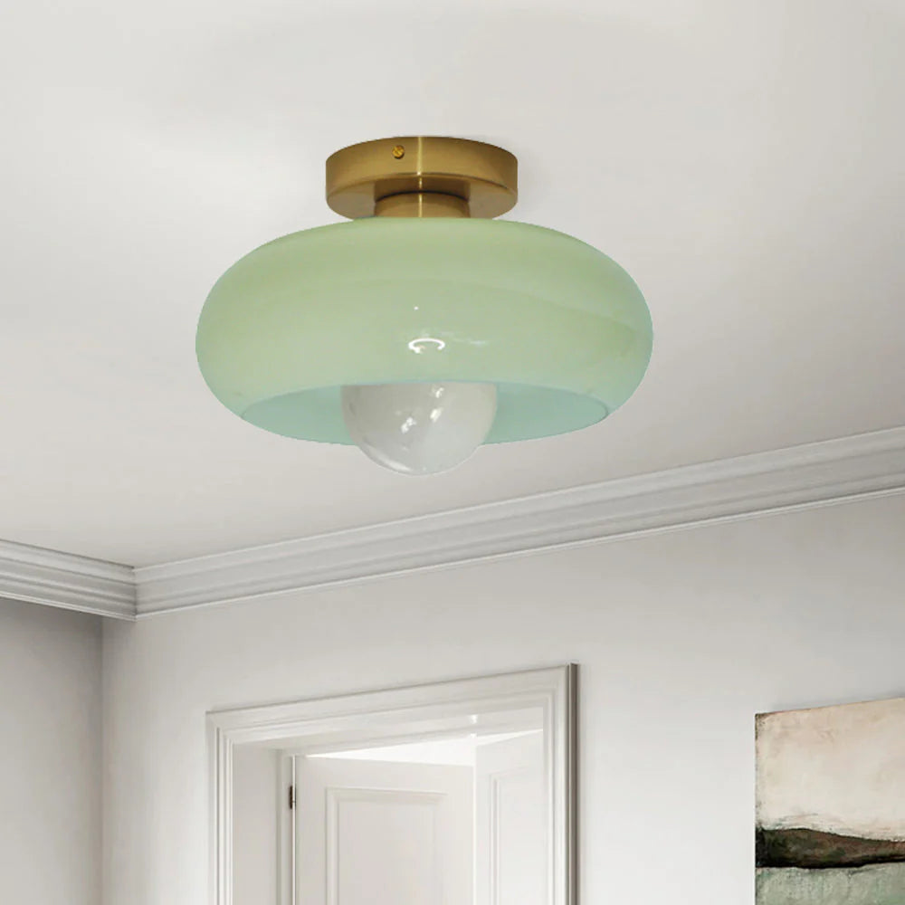 Plafonnier rond classique en verre