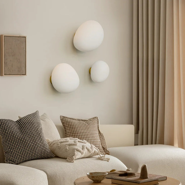 Minimalist Oval Stone-Effect Wall Light