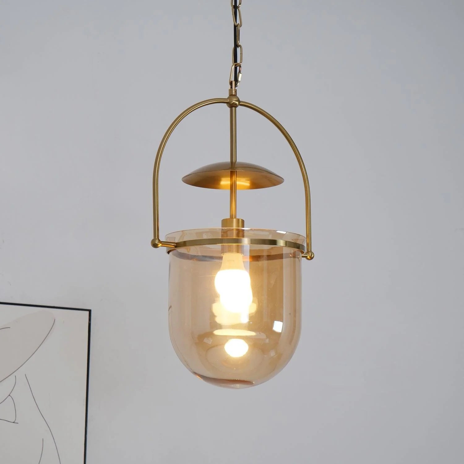 Lampe à Suspension Vintage en Verre