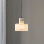 Lampe à suspension cylindrique classique en albâtre