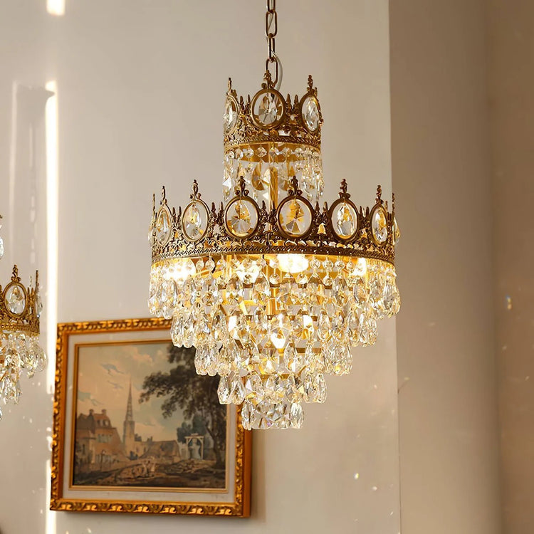Retro Tiered Circular Crystal Chandelier