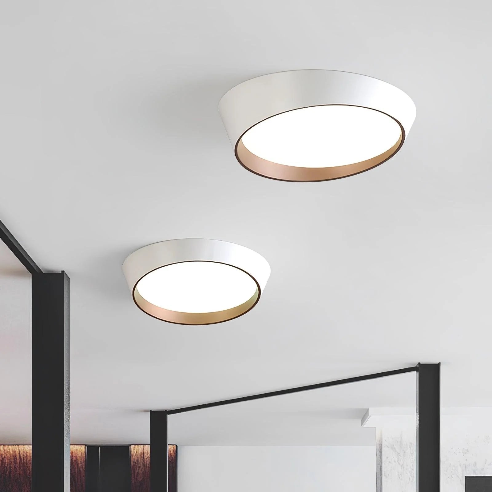 Lampada da soffitto in acero