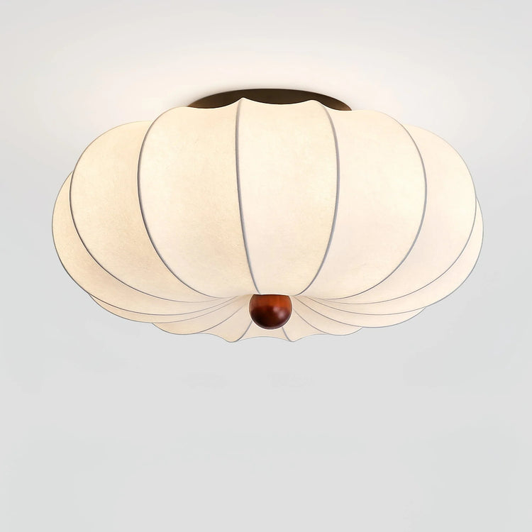 Trendy rund silke loftslampe