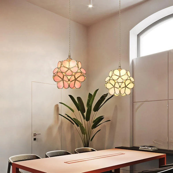 Floral Glass Pendant Light