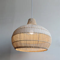 Natural Wicker Island Hanging Light