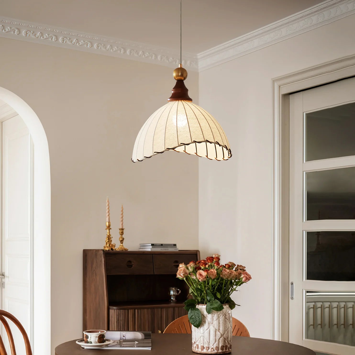 Lampada a sospensione vintage Wabi-Sabi francese