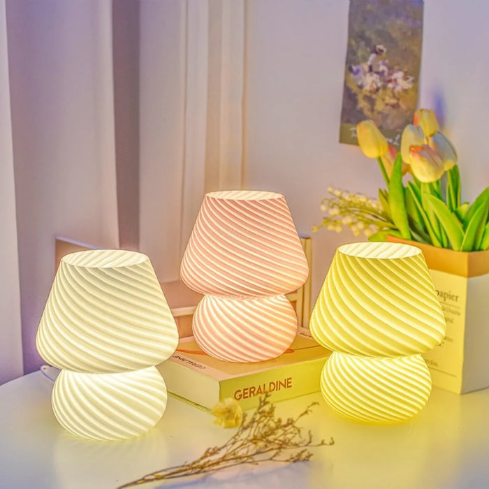 Retro kreativ glas svamp bordlampe