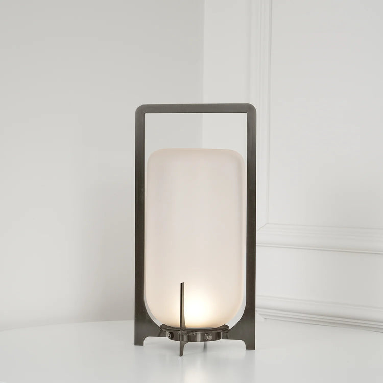Minimalistisk rektangel glas bordlampe