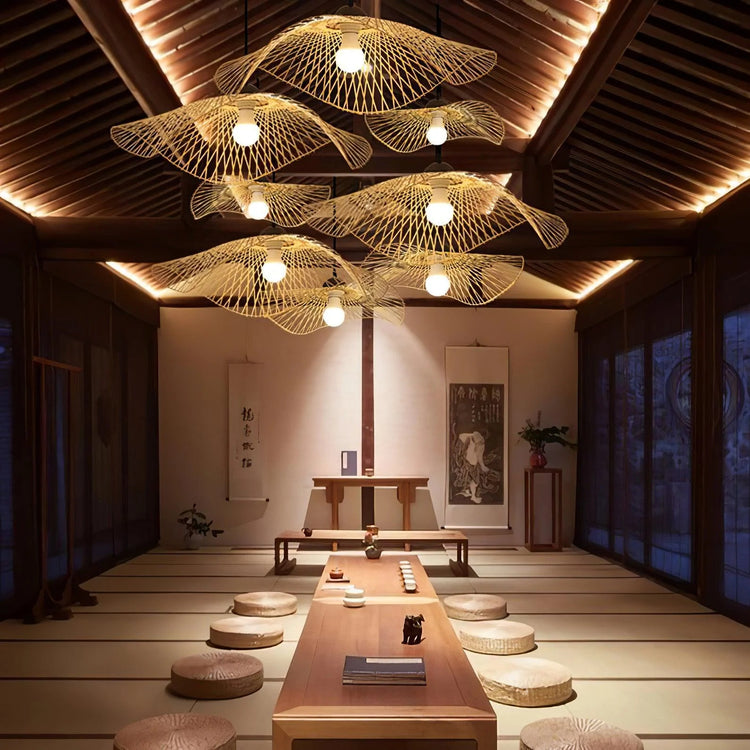 Modern Wave Bamboo Pendant Light