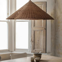 Boho geweven geschulpte hanglamp