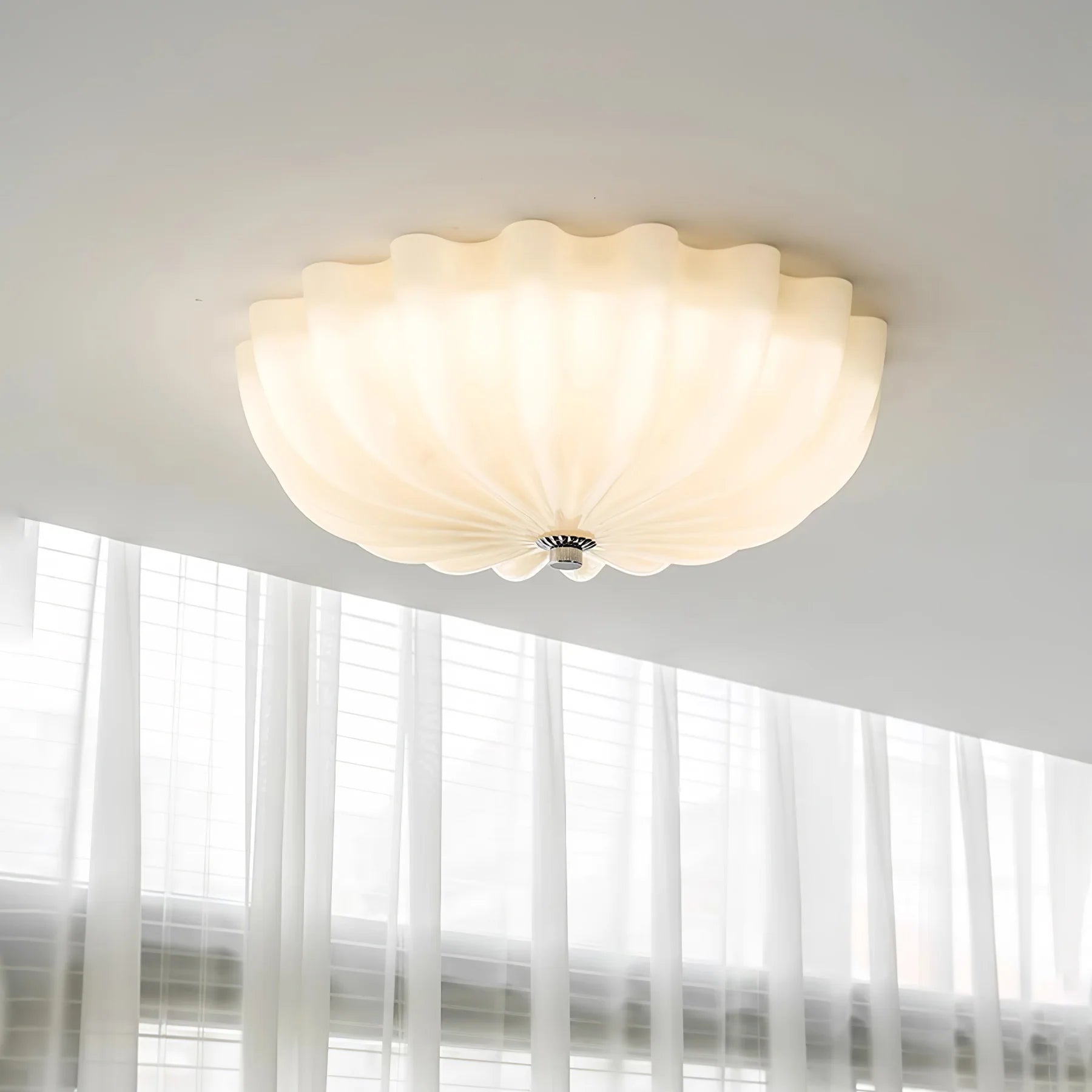 Modern Round Flower Glass Ceiling Light