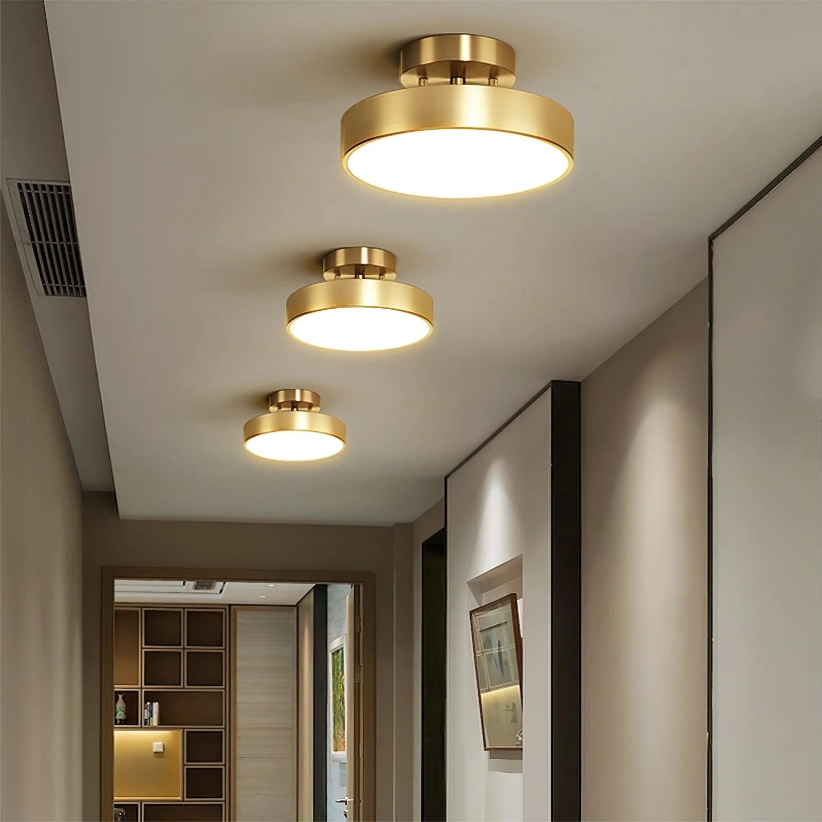 Elegant Disk Copper Ceiling Light
