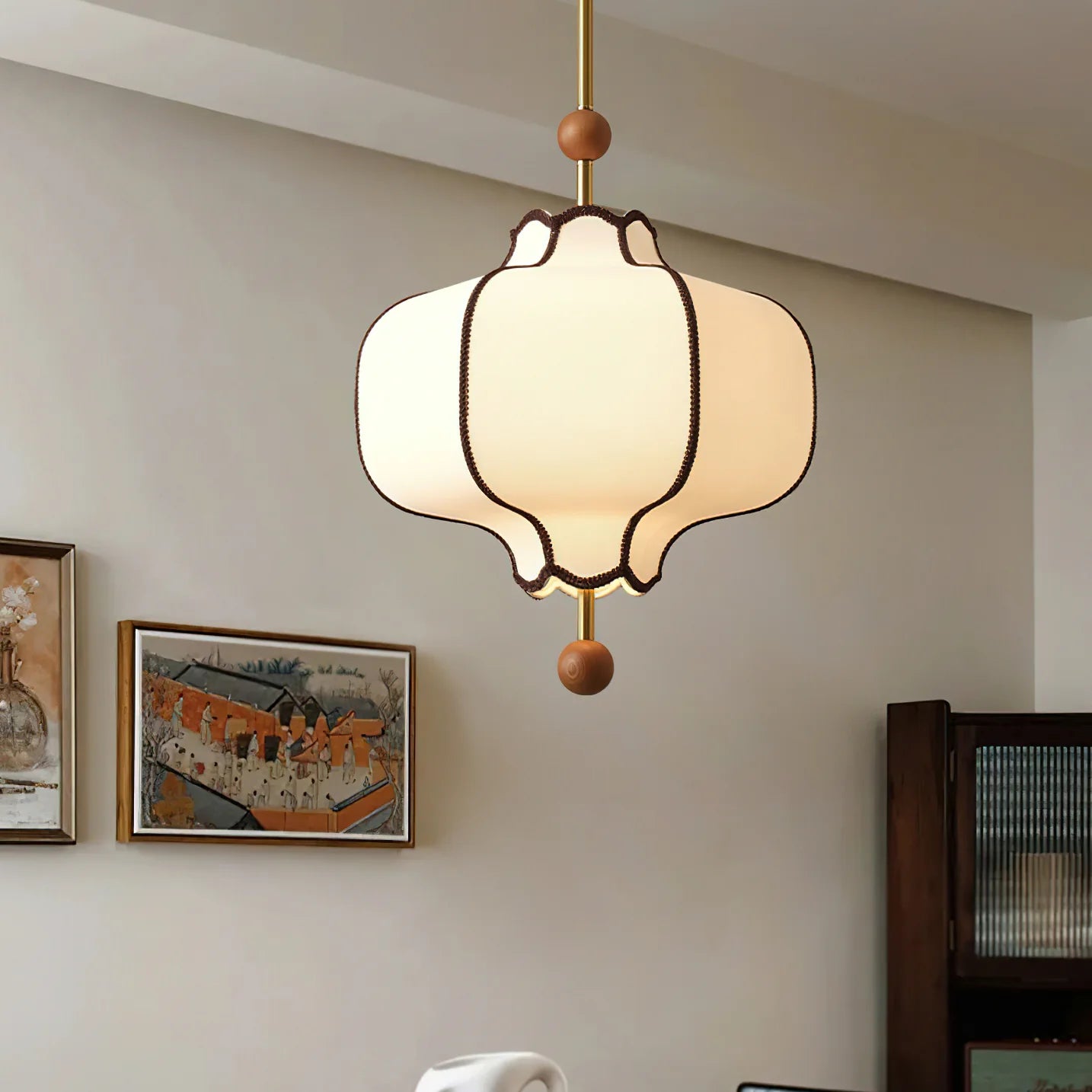 Lampe à Suspension Dôme Vintage en Tissu