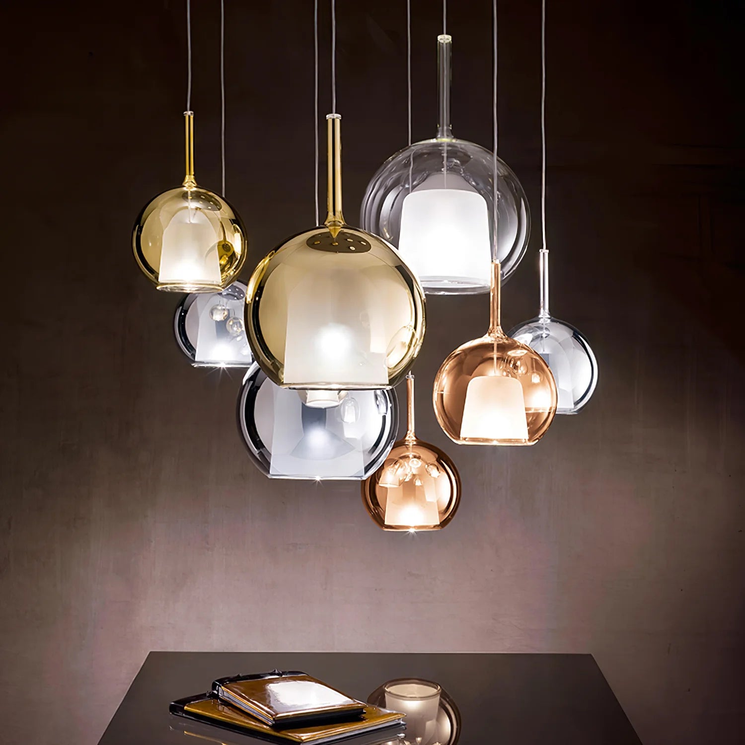 Lampada a sospensione a sfera luminosa