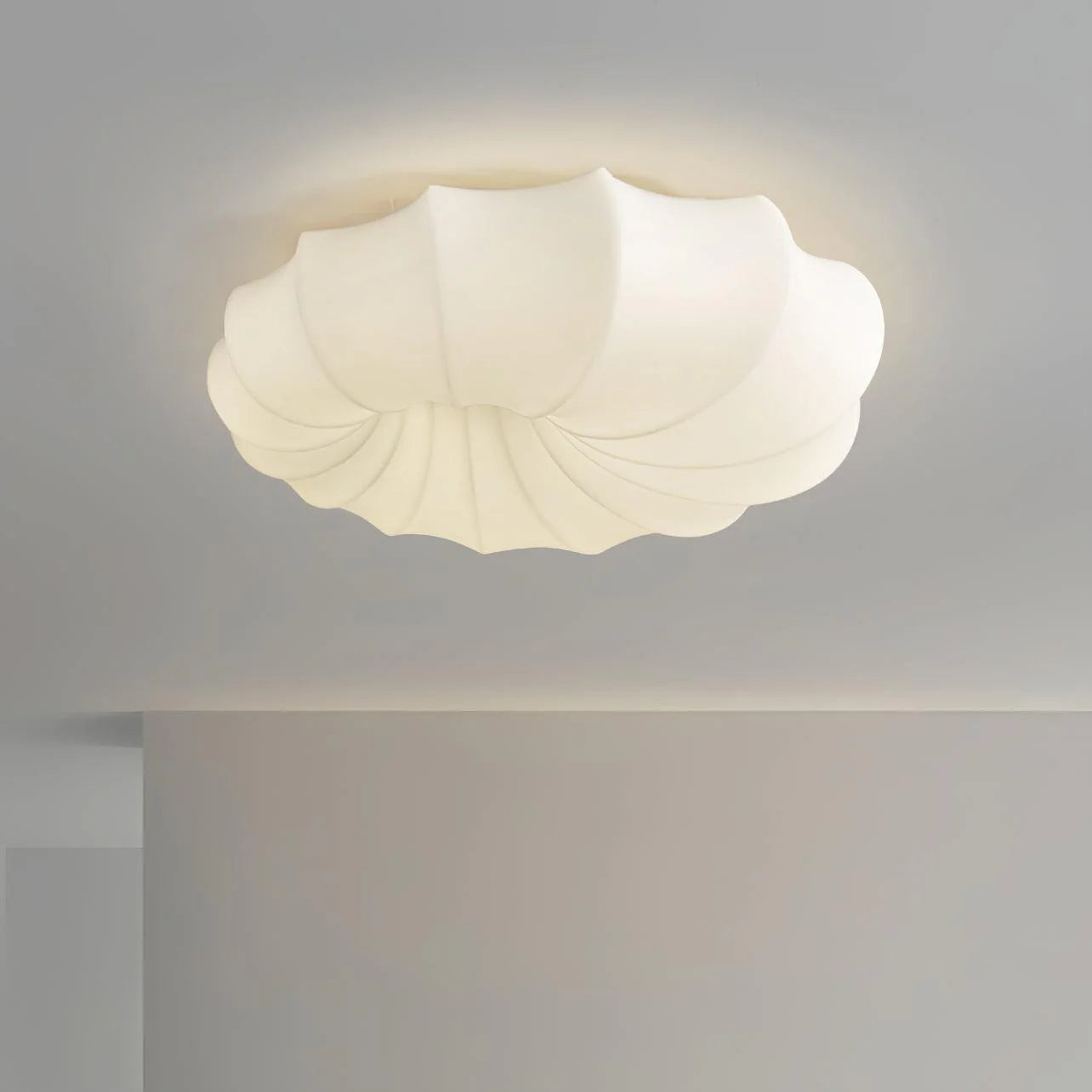 Minimalist Creamy Pumpkin Flush Mount Light