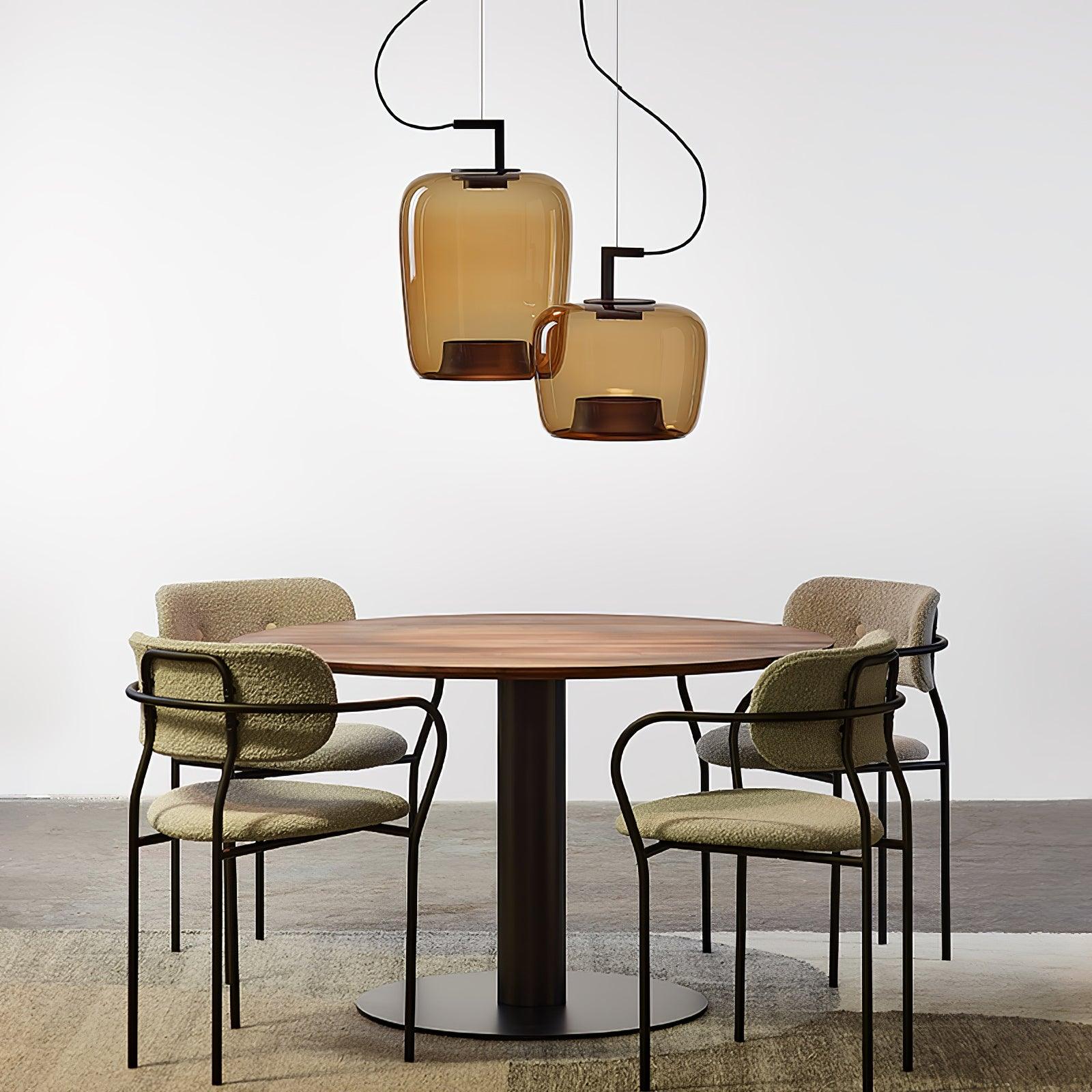 Suspension contemporaine en verre soufflé