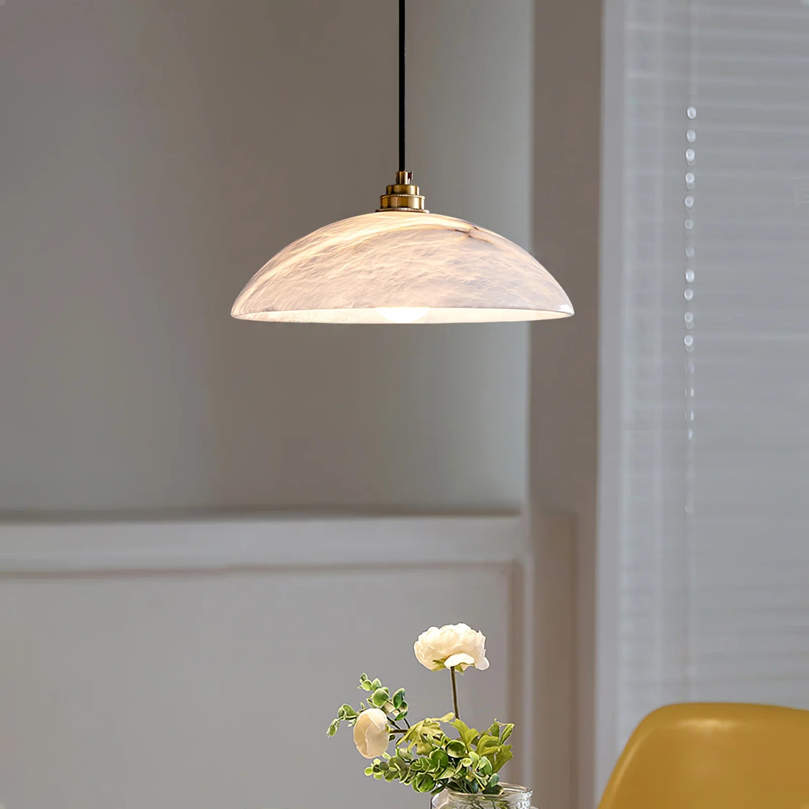 Moderne buet fad inspireret marmor pendellampe