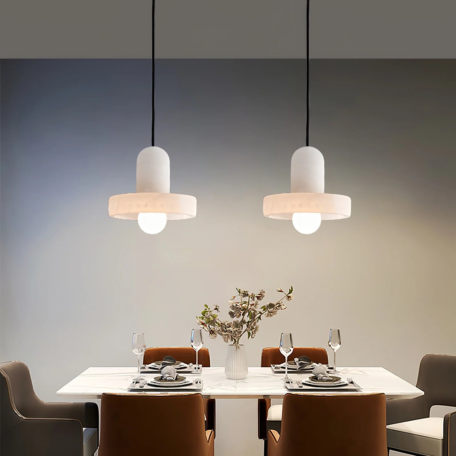 Lampe à suspension ronde moderne en marbre