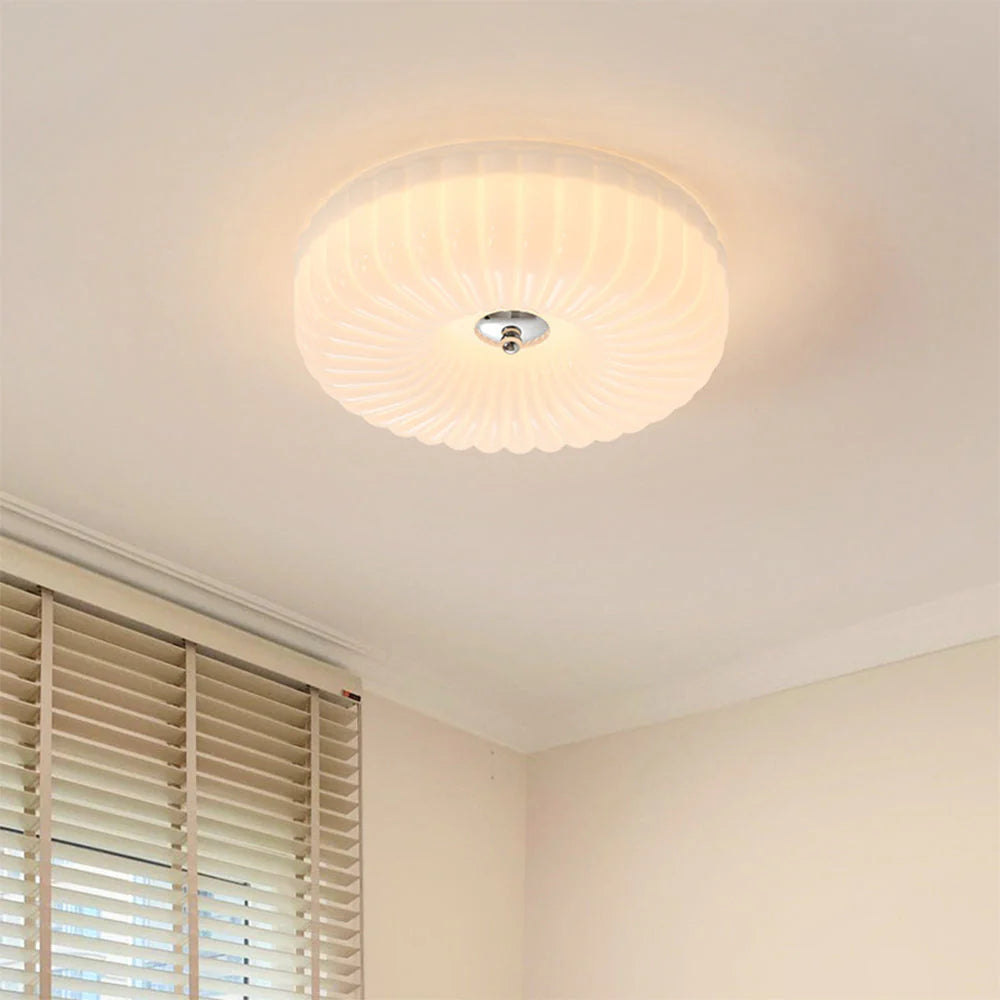 Plafonnier rond classique en verre Bauhaus