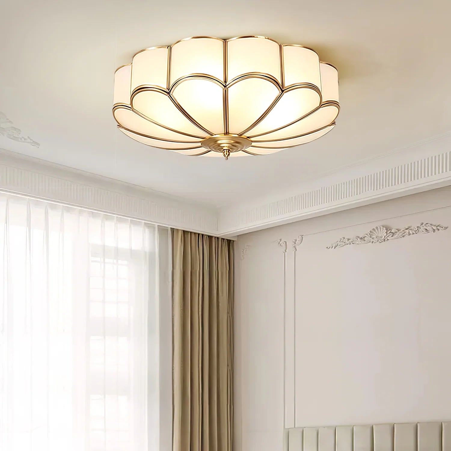 Elegant FloraBeam Glass Ceiling Light
