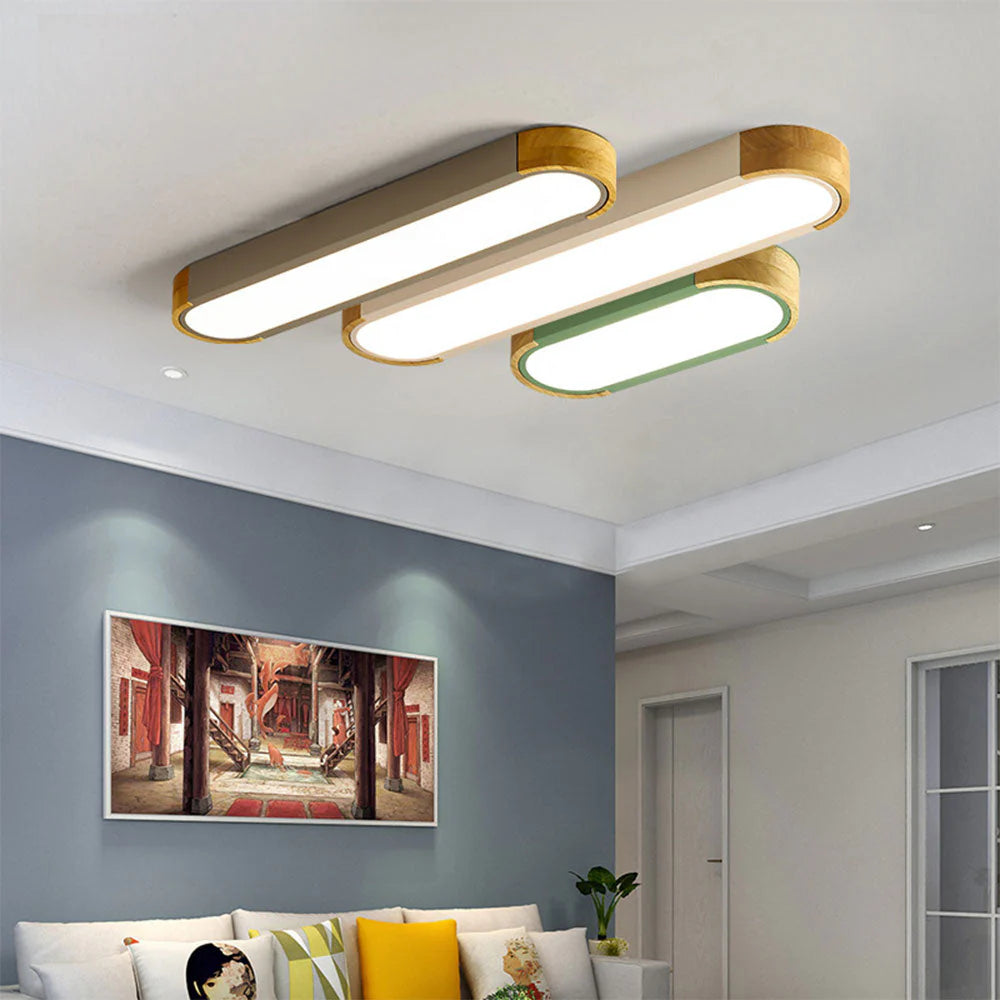 Plafonnier ovale allongé moderne en métal