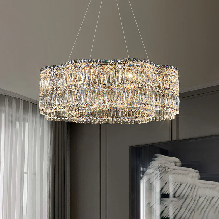 Elegant Modern Floral Crystal Chandelier