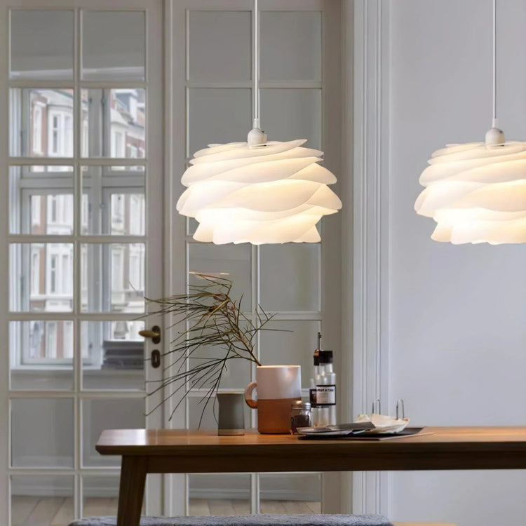 Trendy rund kronbladsstof pendellampe