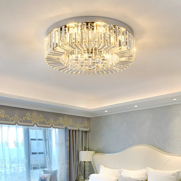 Klassisk rund krystalglas loftslampe