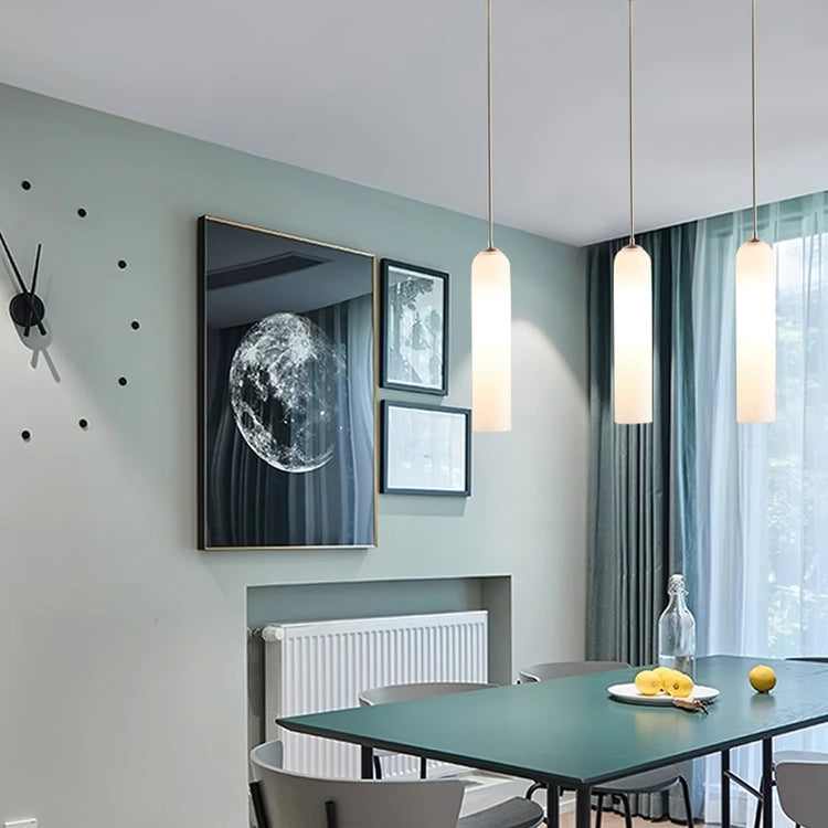 Rustic Cylinder Glass Pendant Light