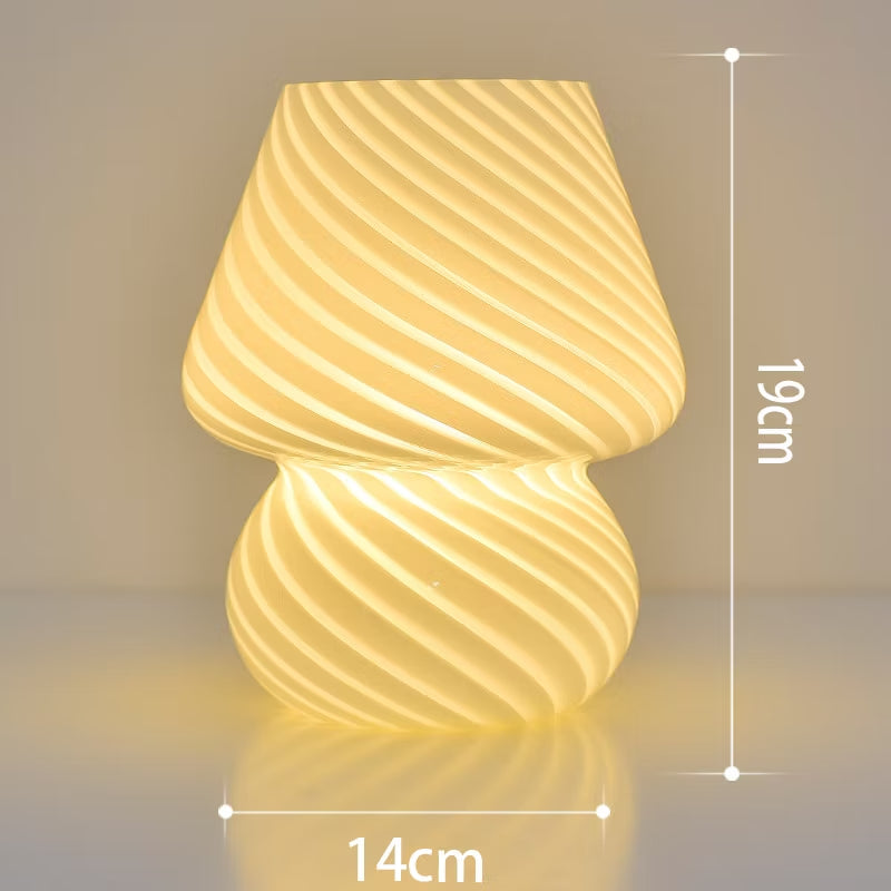Retro kreativ bordslampa för svamp i glas