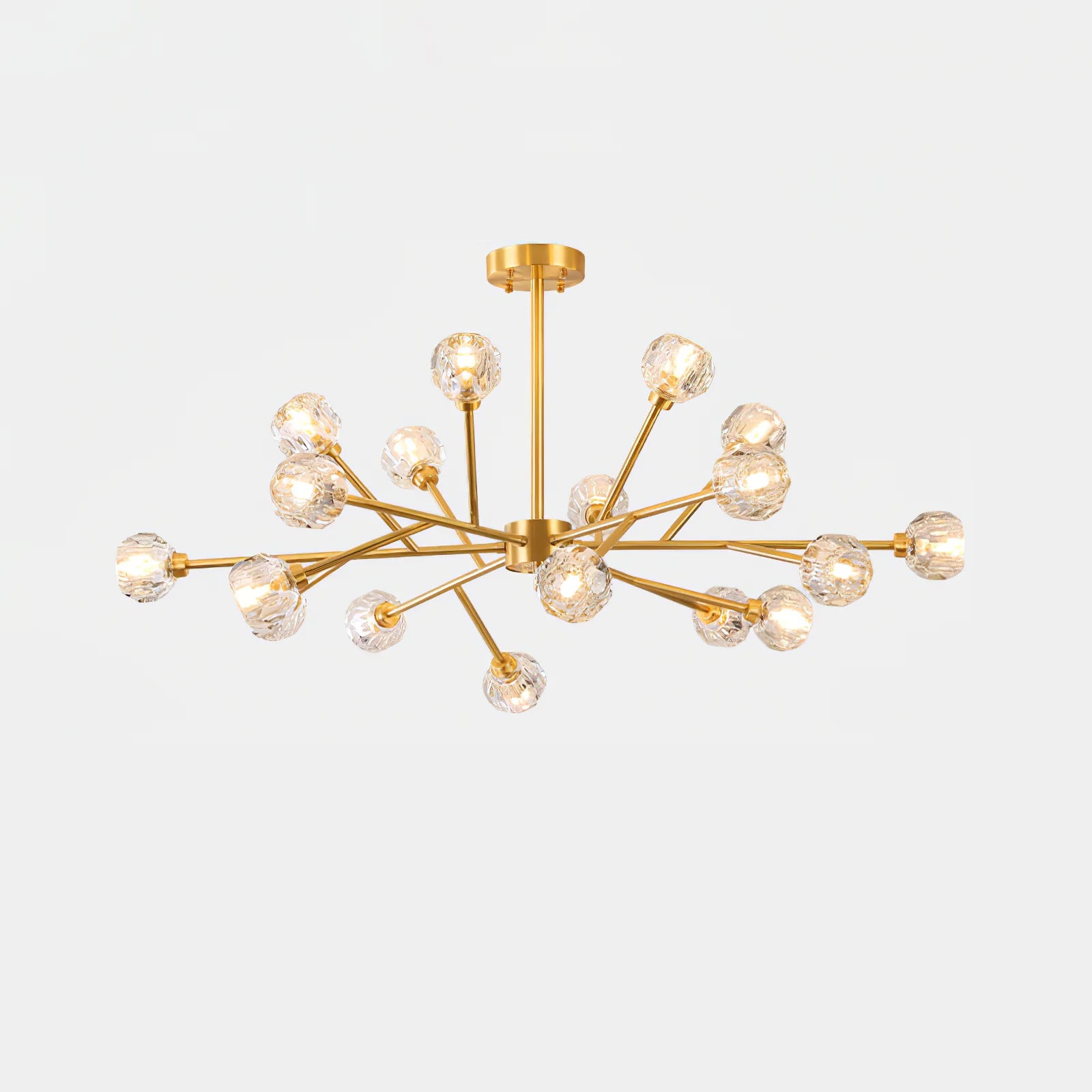 Lampadario a cascata con sfera di vetro