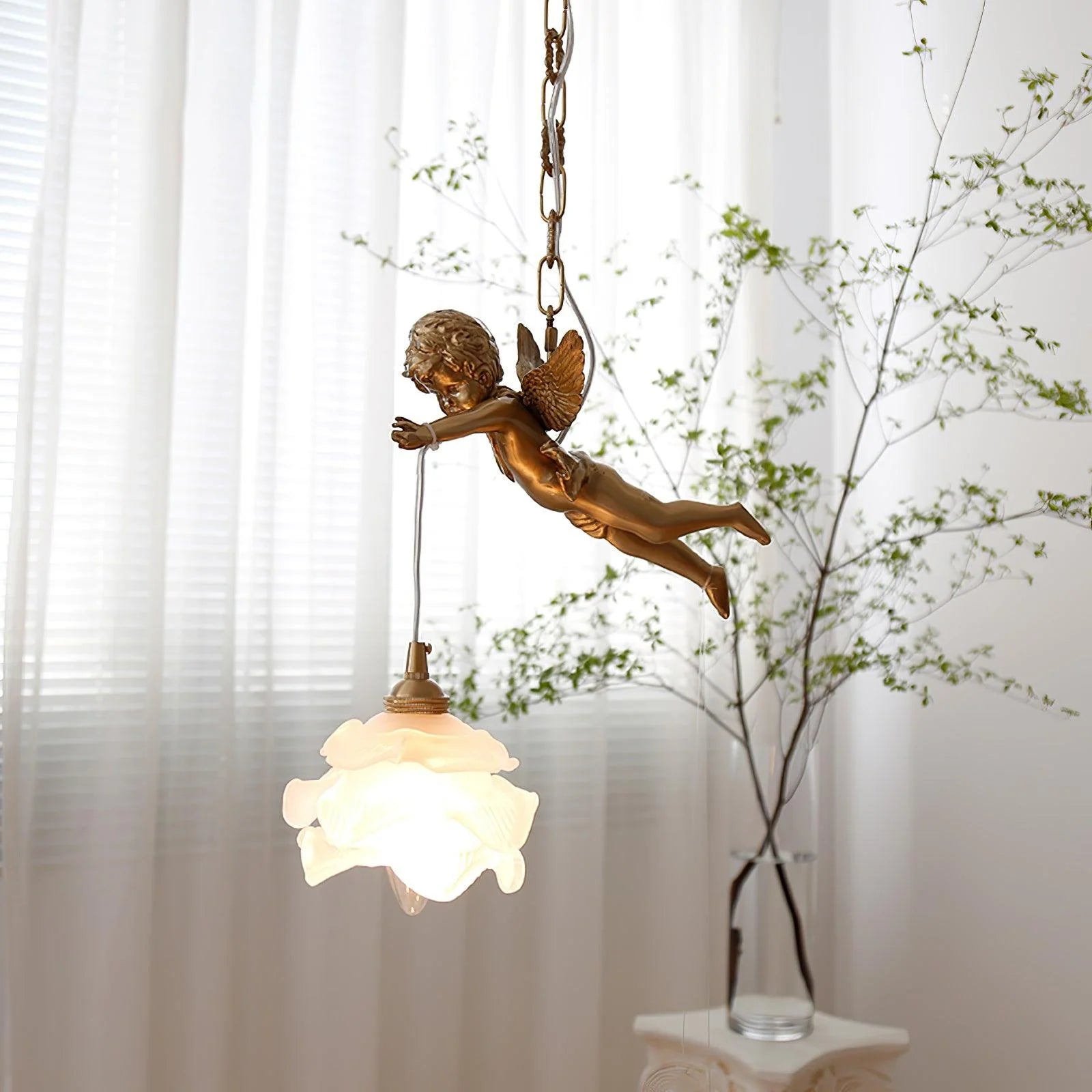 Vintage Angel Copper Pendel Light