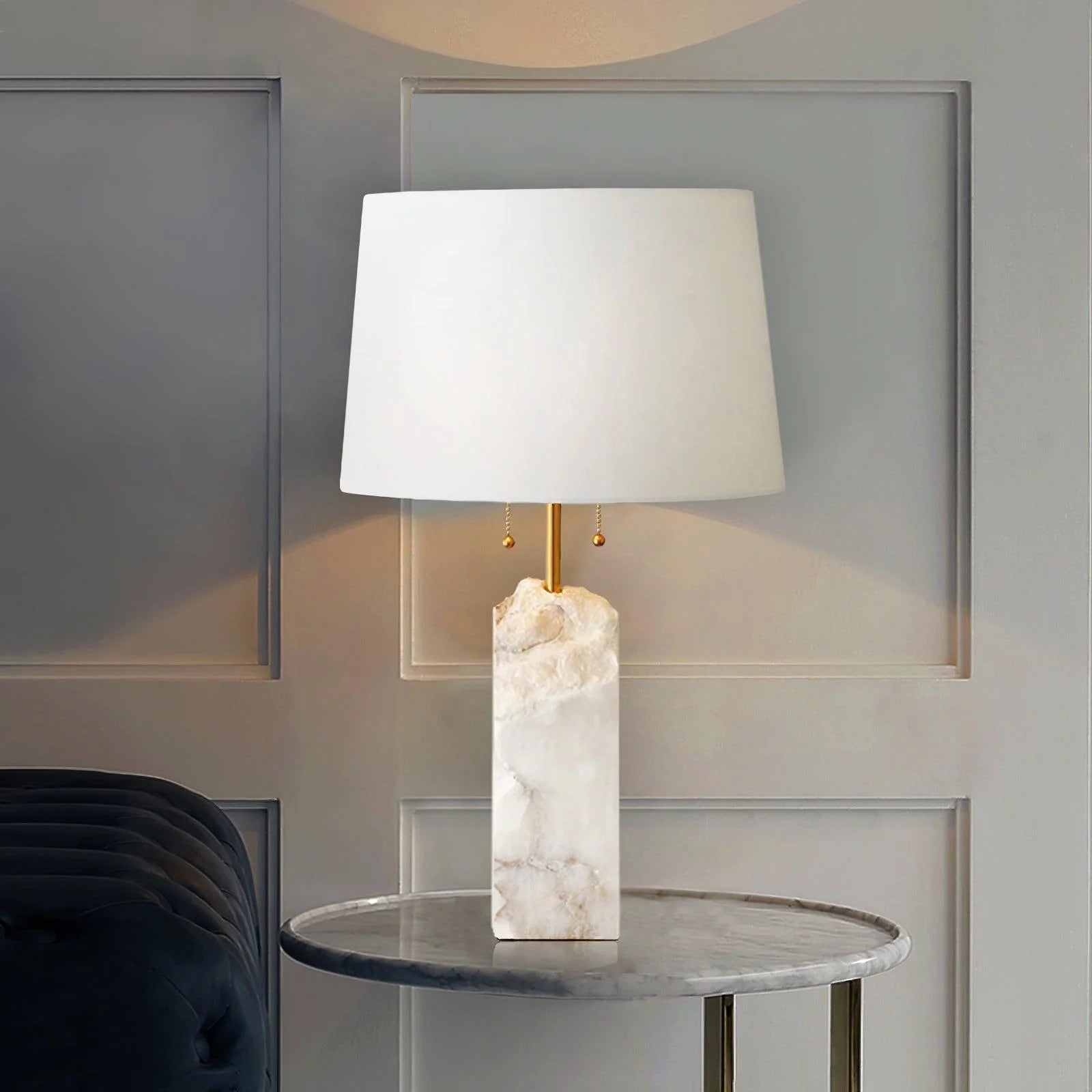 Modern Rectangular Alabaster Table Lamp