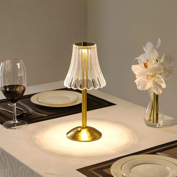 Nordisk minimalistisk Golden Crystal Table Lamp