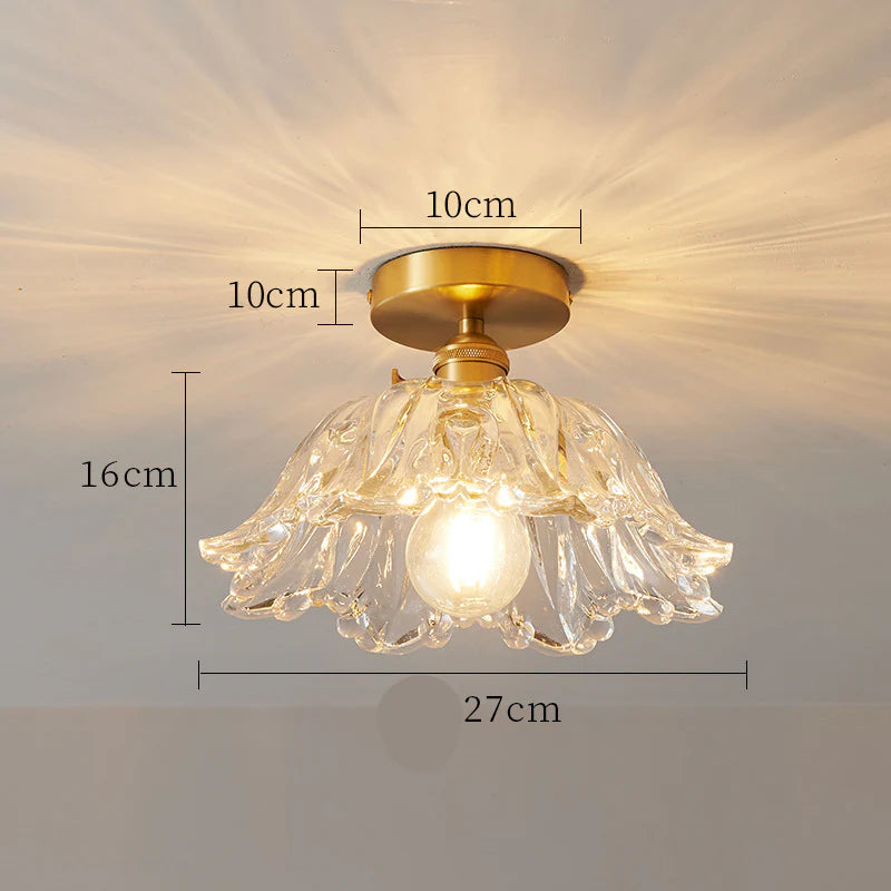 Nordisk enkelthoved glasblomster pendellampe