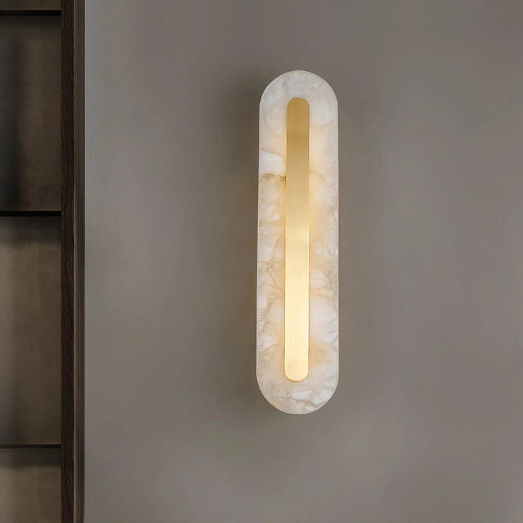 Vintage Discoid Alabaster Wall Light