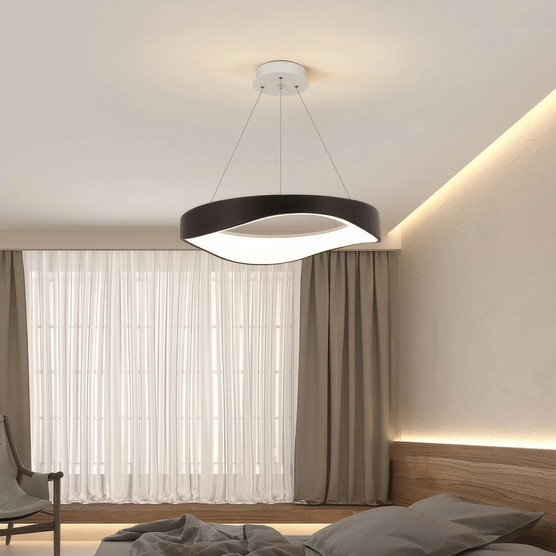 Lampada a sospensione nordica con venature del legno