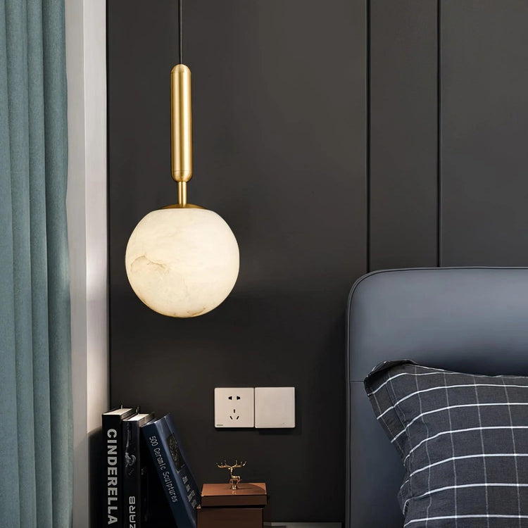 Stilfuld Round Globe Marmor Pendel Light