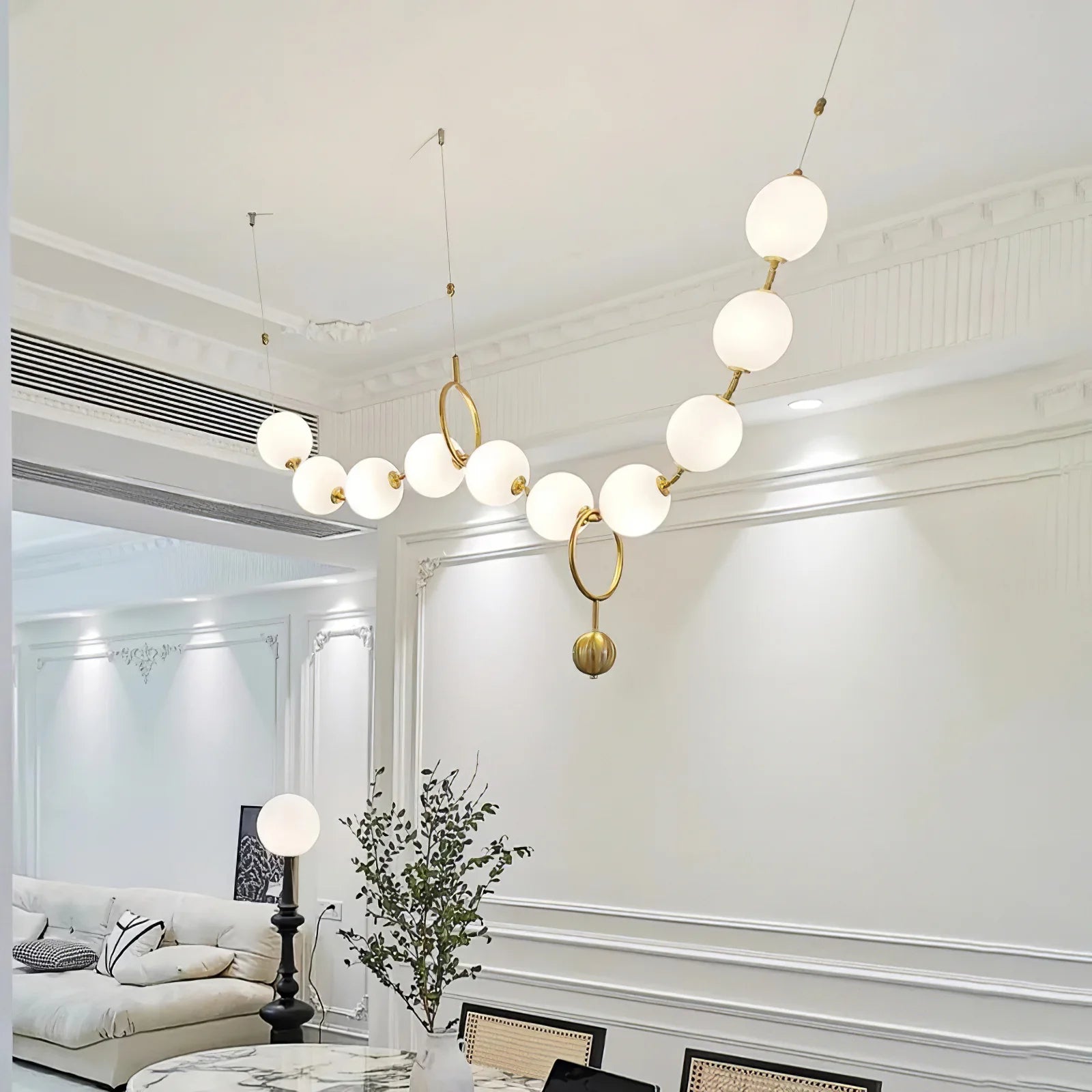 Lampe à suspension élégante en verre de bijoux
