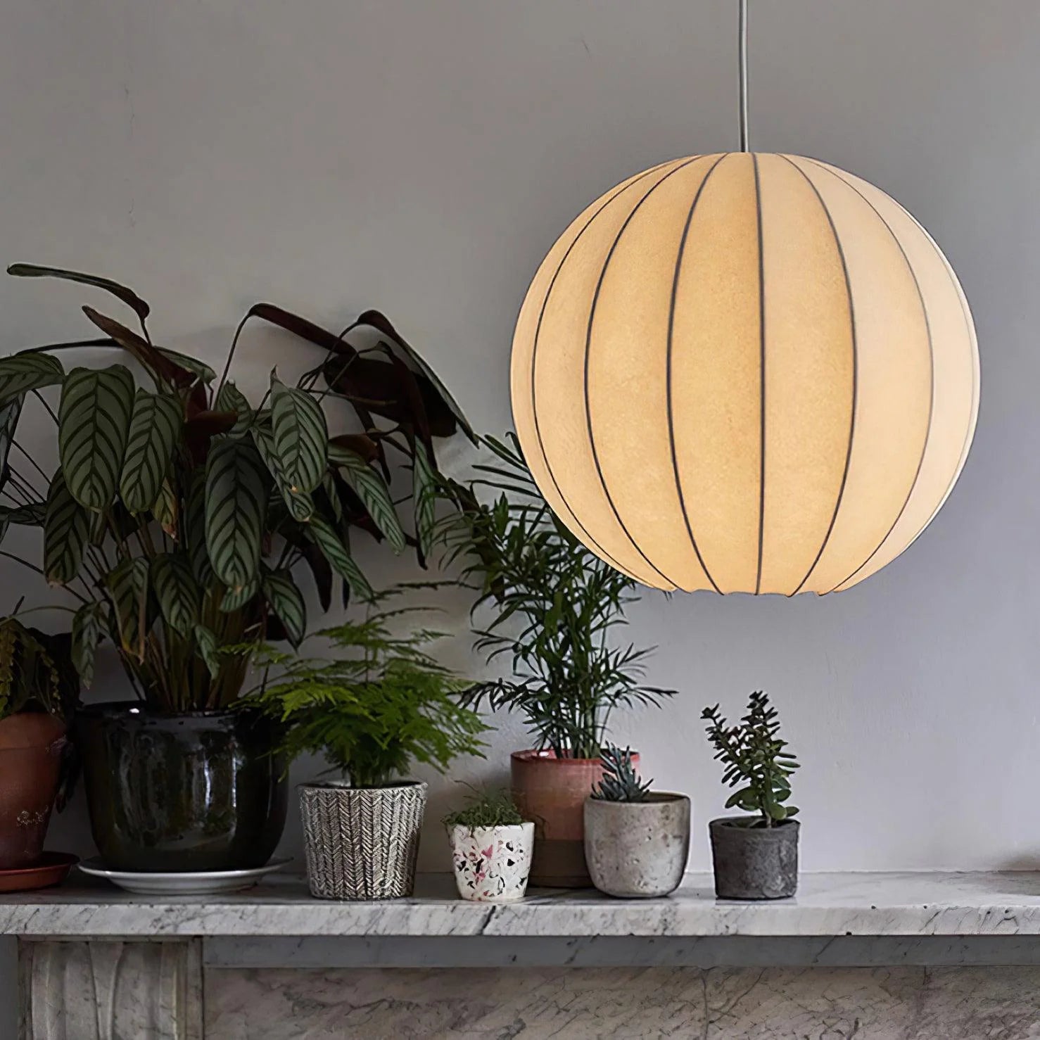 Lampada a sospensione in seta Aeris