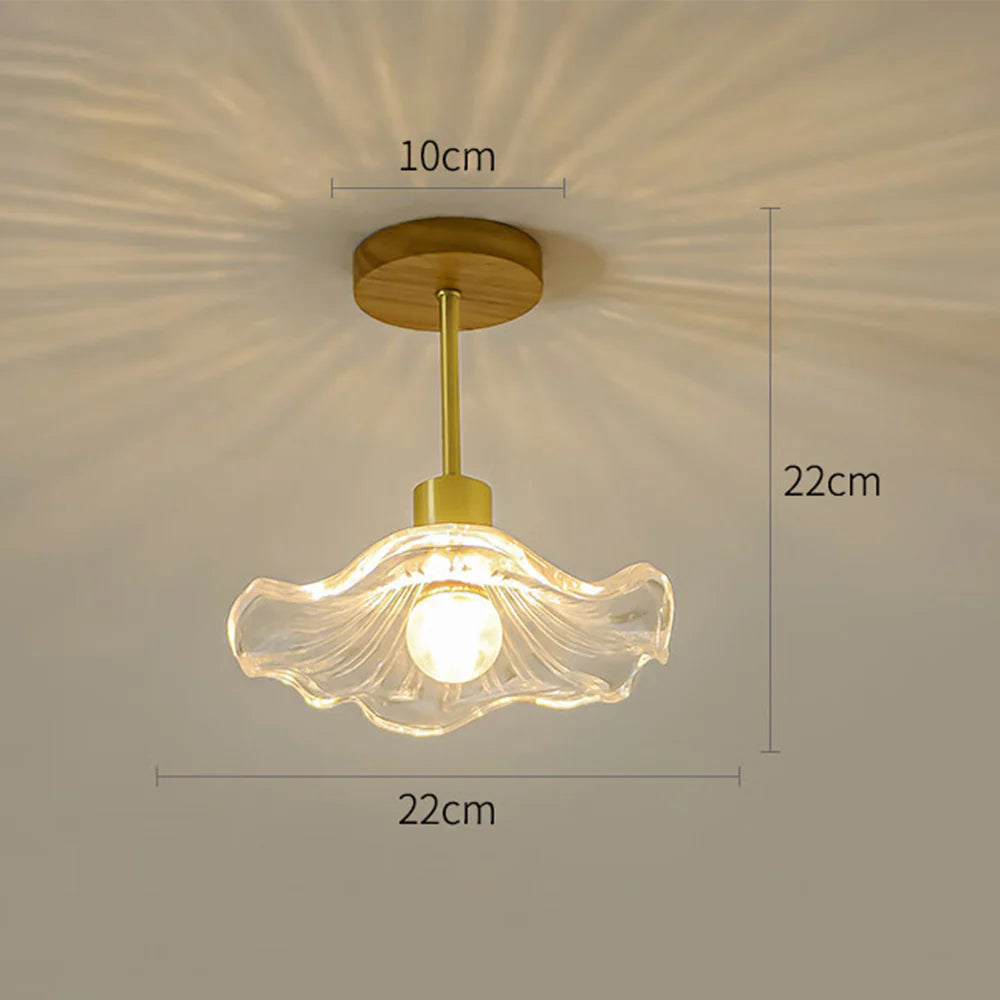 Plafonnier élégant en verre pétale