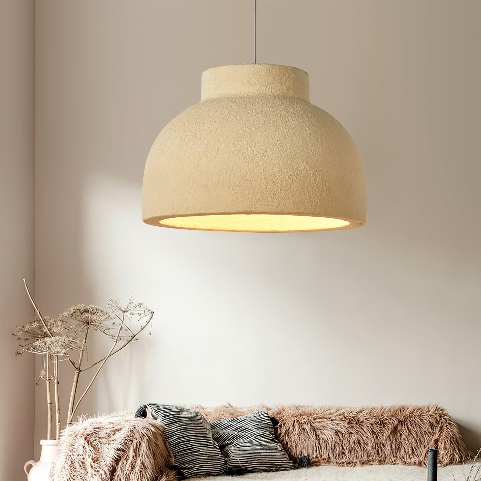 Lampe à suspension minimaliste en résine à dôme