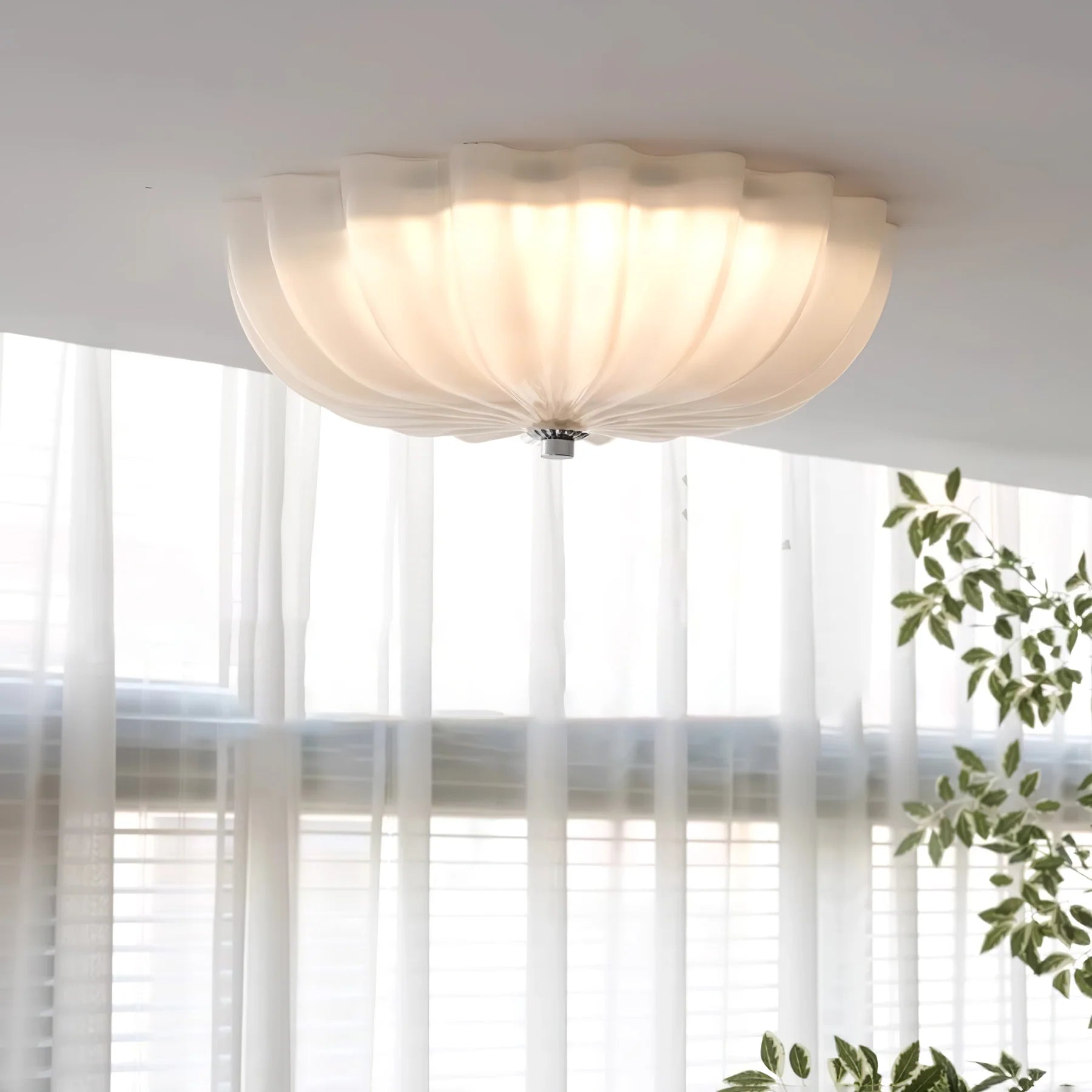 Modern Round Flower Glass Ceiling Light