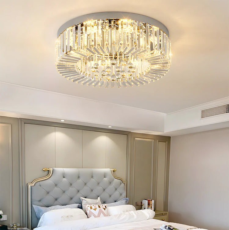 Klassisk rund krystalglas loftslampe