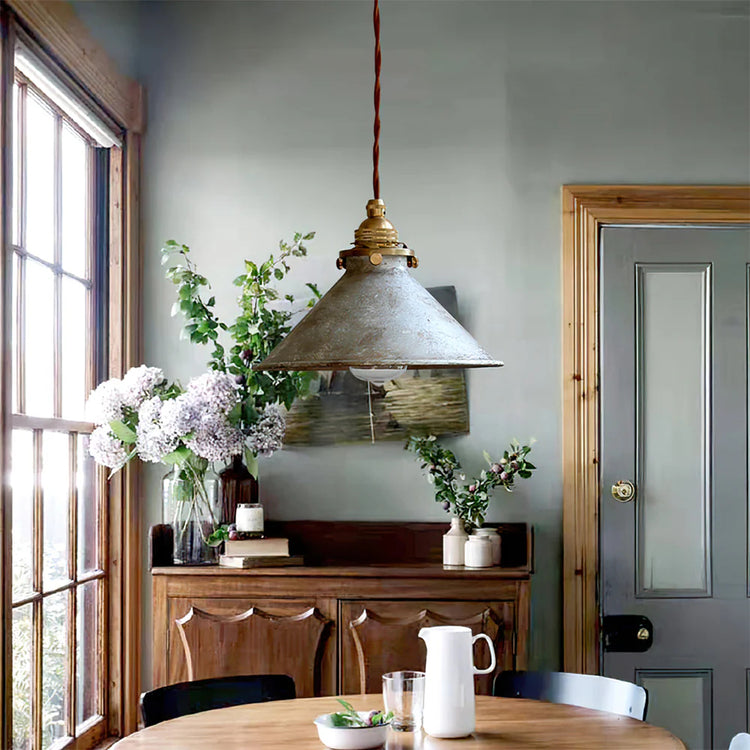 Classic Cone Brass Pendant Light