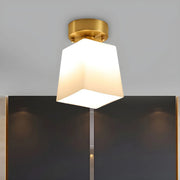 Plafonnier en verre cube décoratif moderne
