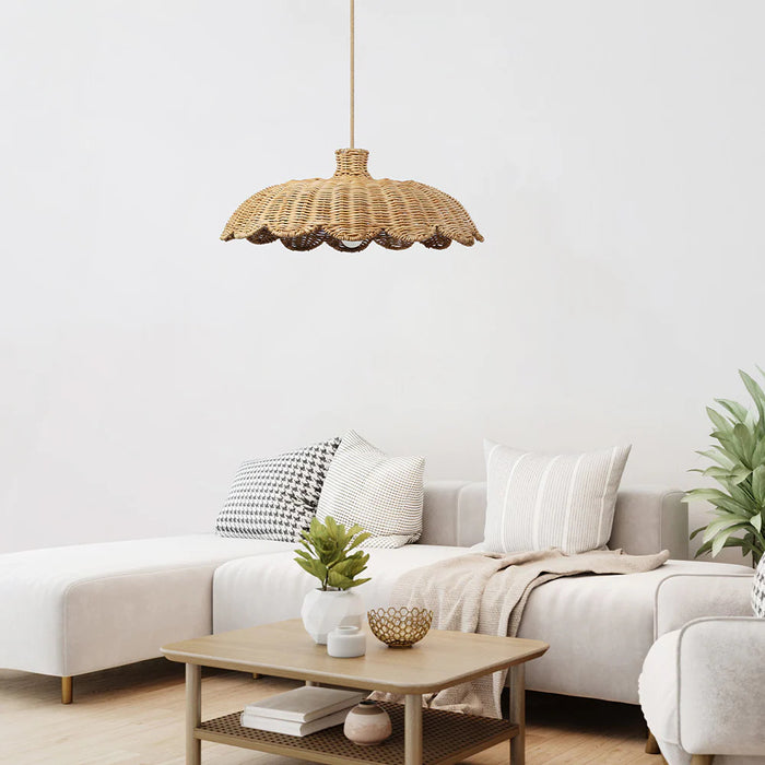 Boho Chic Rattan Woven Pendant Lamp