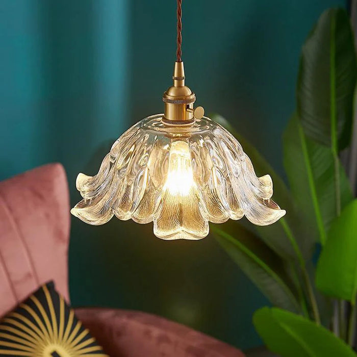 Nordic Amber Brass Glass pendellys