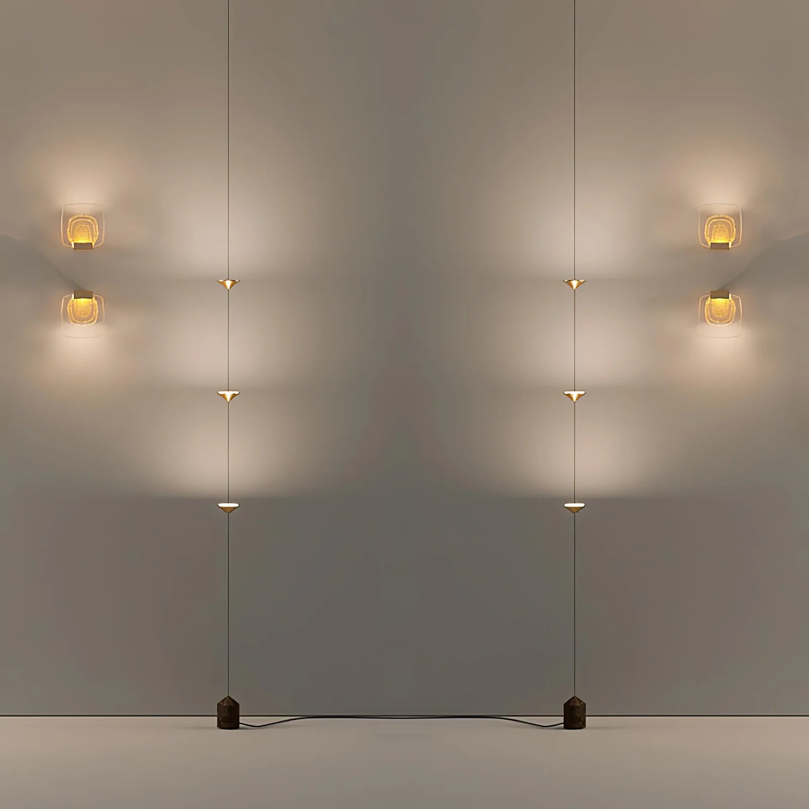 Lampadaire conique moderne en acier