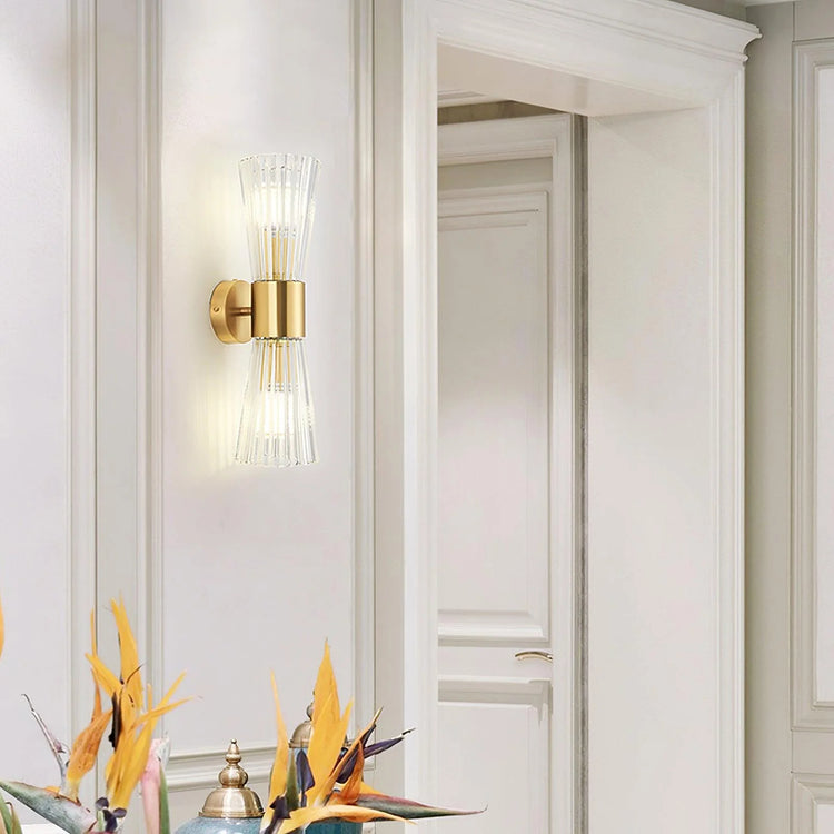 Elegant Hourglass Crystal Wall Light